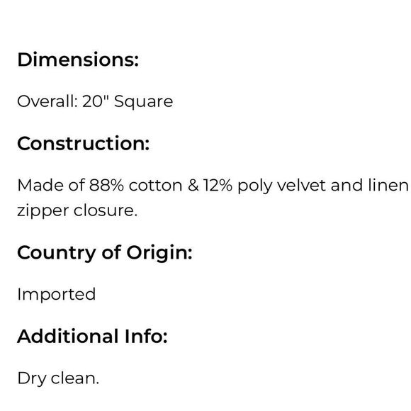 Pair Ballard Designs Velvet Striped Linen Pillow Covers, White and Doe 20”x20” - Picture 4 of 6